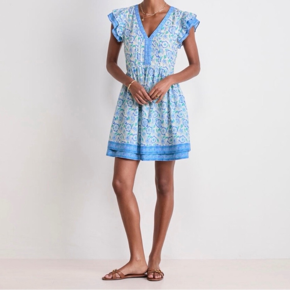 Vineyard Vines Blue and White Patterned Mini Dress